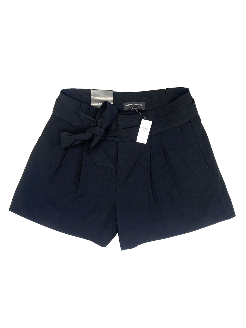 Banana Republic Shorts Womens Size 4 Black High Rise Casual Chic Belted Pockets